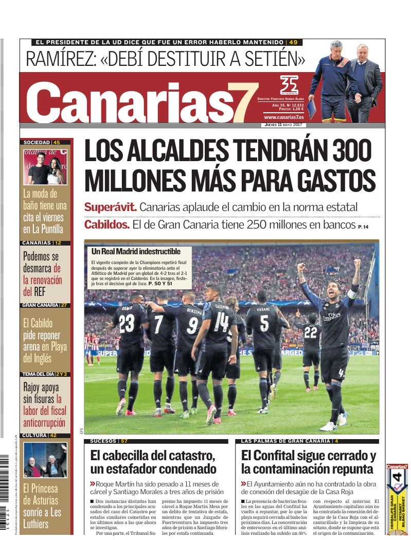 Portada Canarias7 11-05-2017