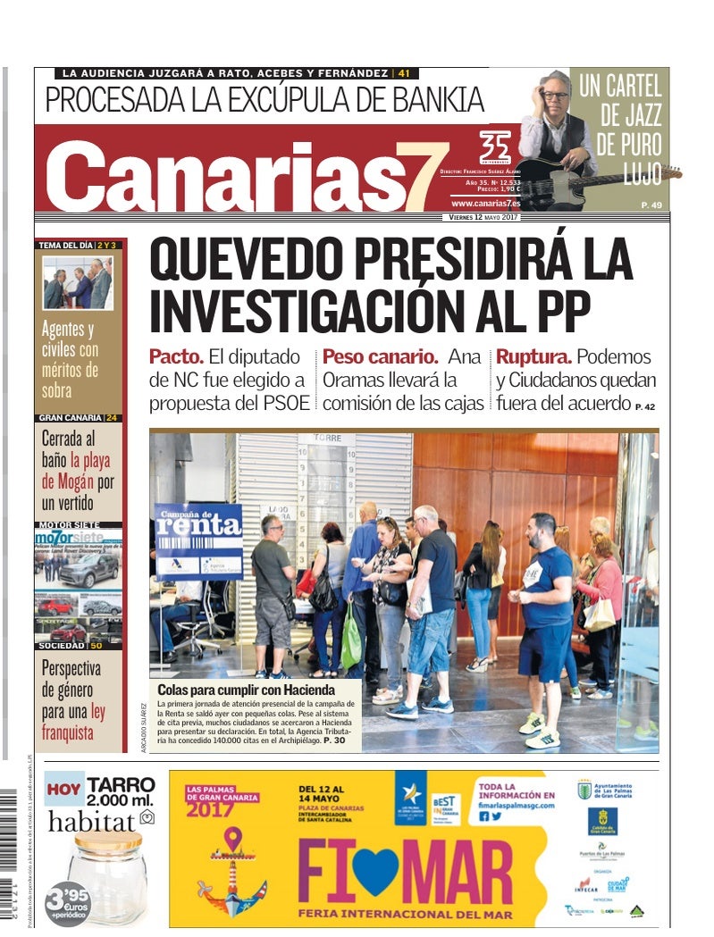 Portada Canarias7 12-05-2017