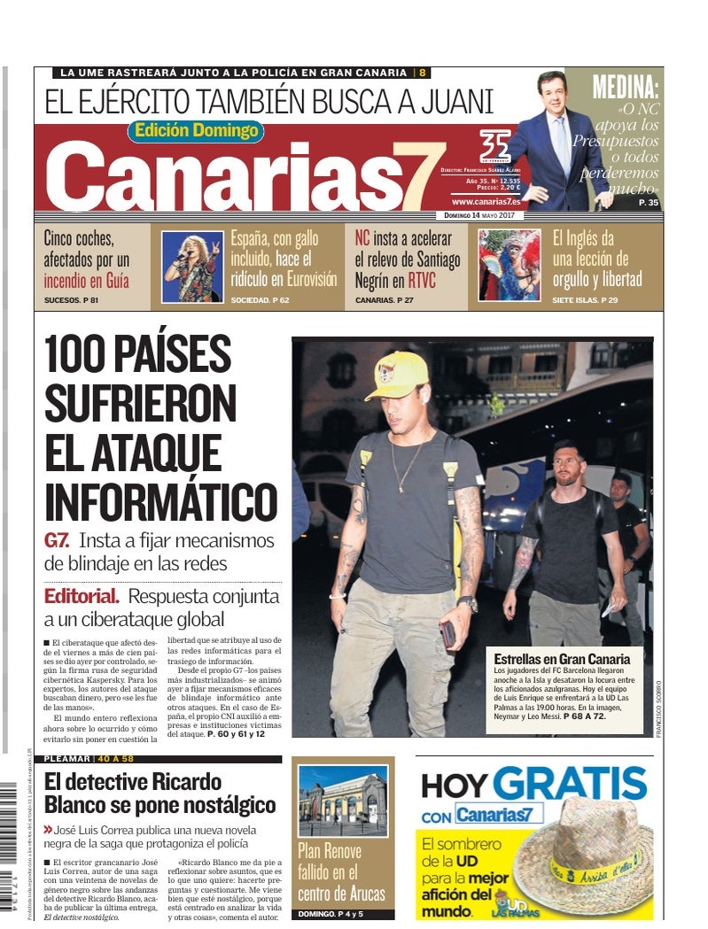 Portada Canarias7 14-05-2017