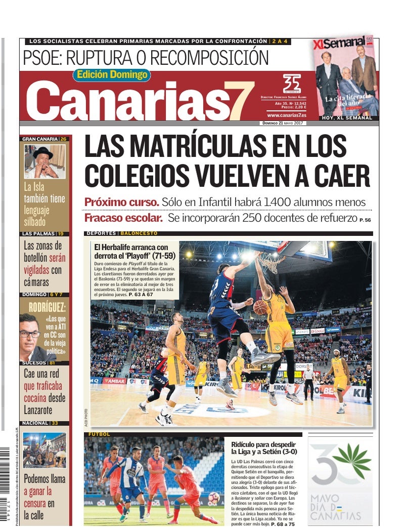 Portada Canarias7 21-05-2017