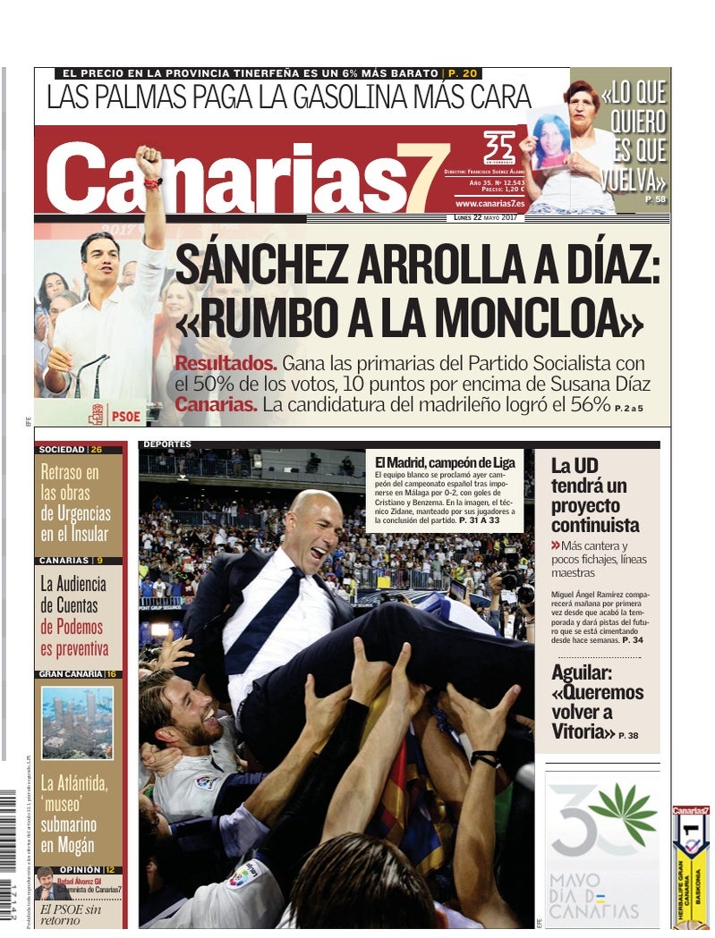 Portada Canarias7 22-05-2017