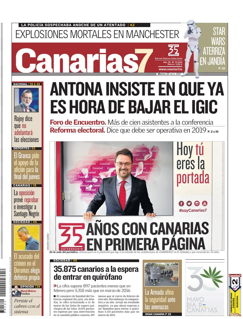 Portada Canarias7 23-05-2017