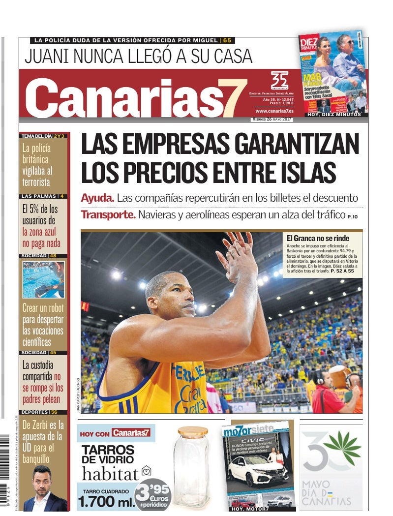Portada Canarias7 26-05-2017