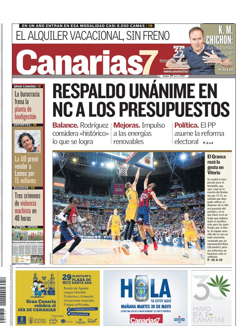 Portada Canarias7 29-05-2017