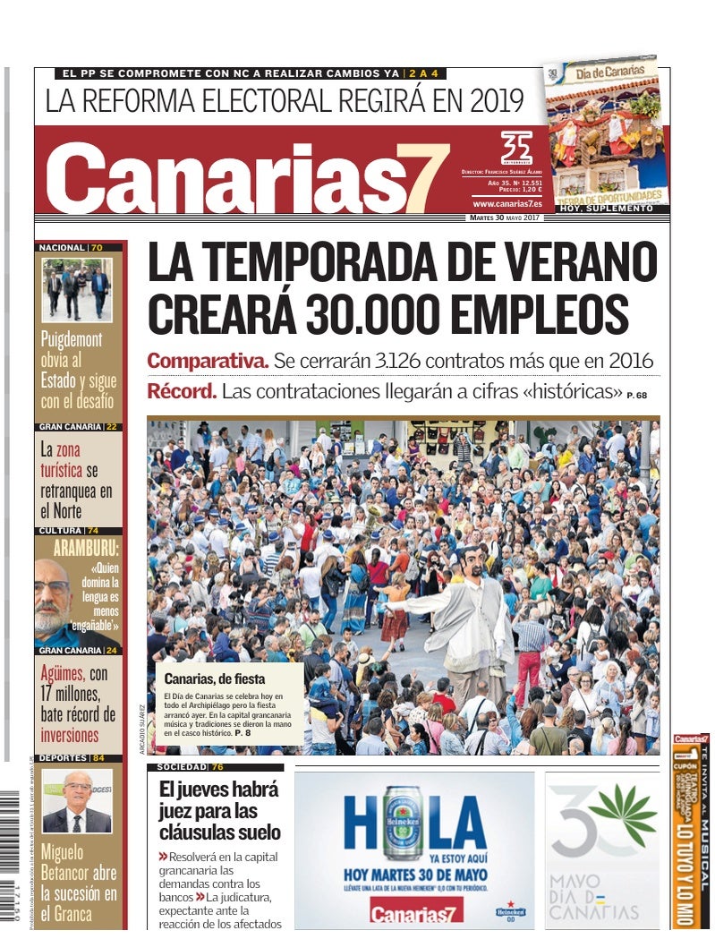 Portada Canarias7 30-05-2017
