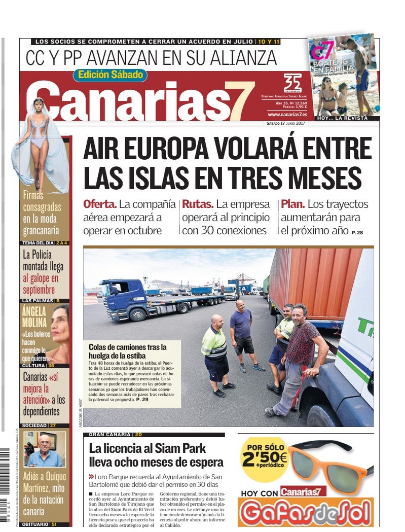 Portada Canarias7 17-06-2017
