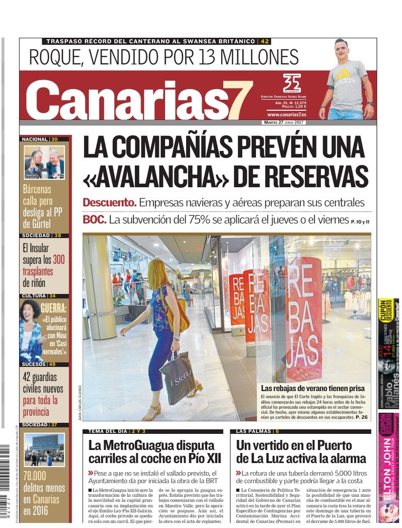 Portada Canarias7 27-06-2017
