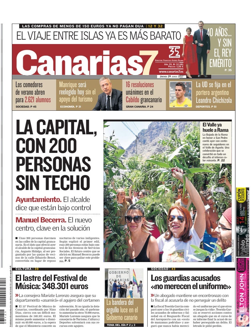Portada Canarias7 29-06-2017