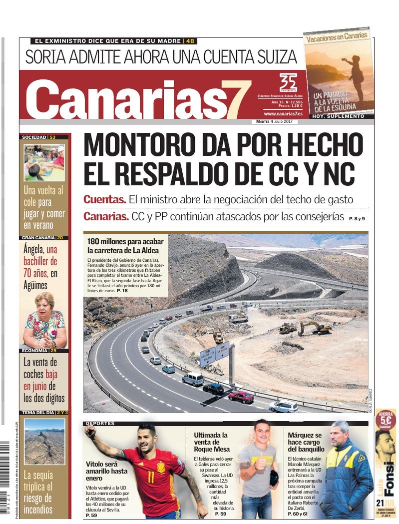 Portada Canarias7 04-07-2017