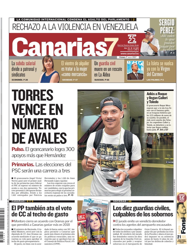 Portada Canarias7 07-07-2017