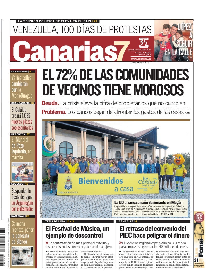 Portada Canarias7 10-07-2017