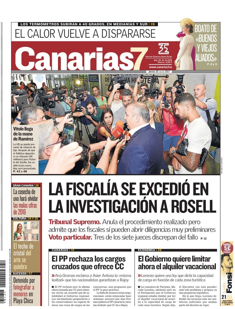 Portada Canarias7 13-07-2017