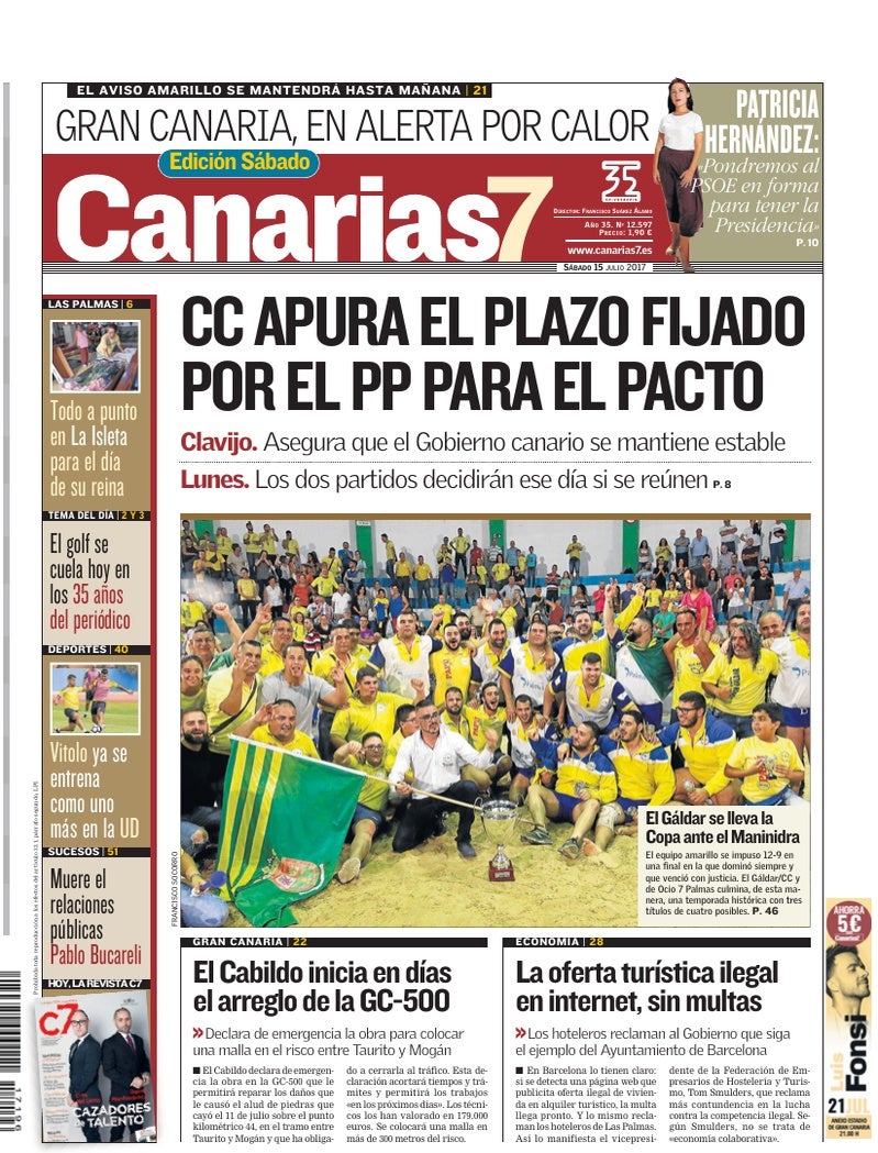 Portada Canarias7 15-07-2017