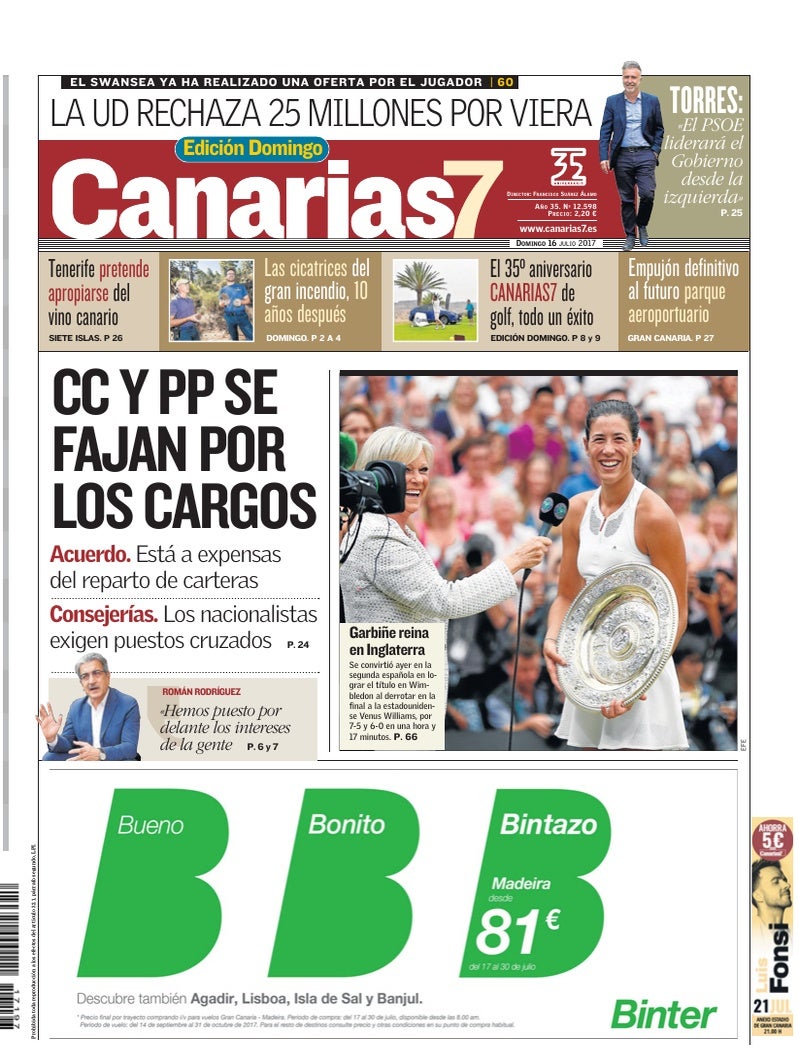 Portada Canarias7 16-07-2017