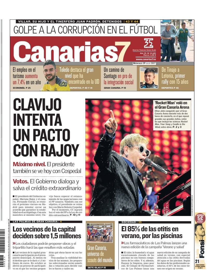 Portada Canarias7 19-07-2017