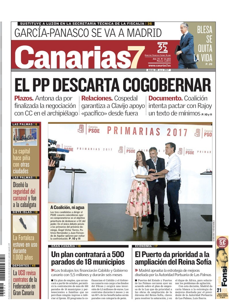 Portada Canarias7 20-07-2017