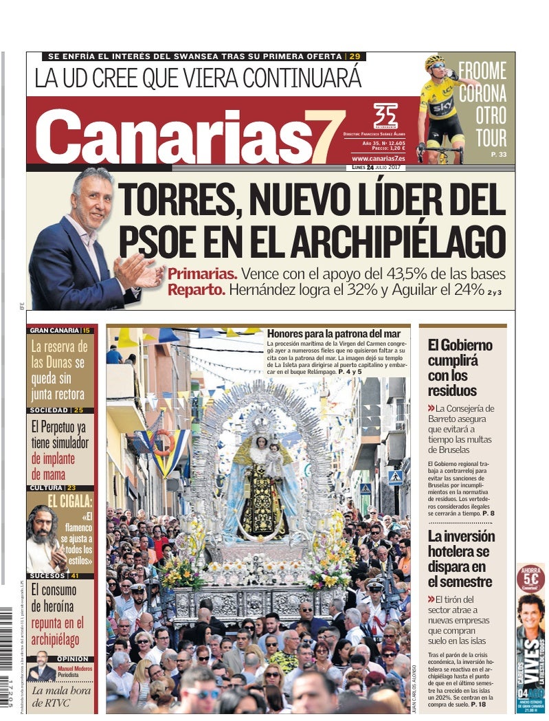 Portada Canarias7 24-07-2017