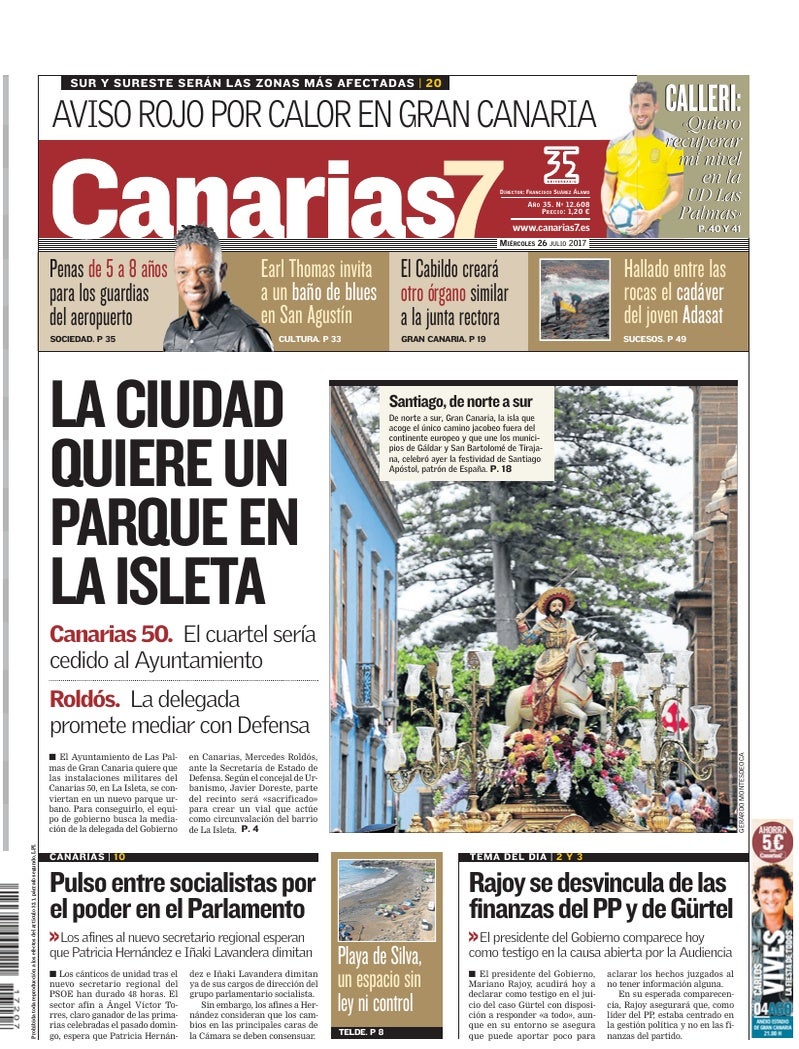 Portada Canarias7 26-07-2017