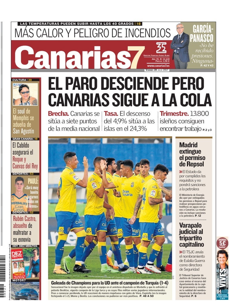Portada Canarias7 28-07-2017