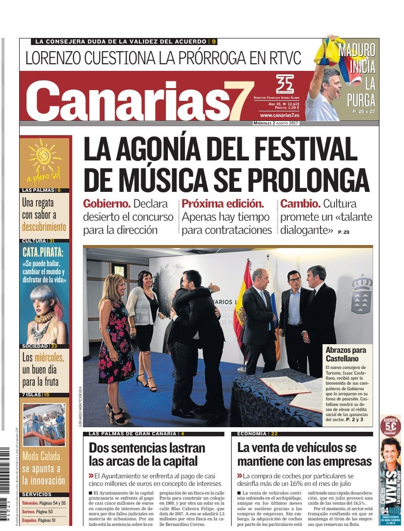 Portada Canarias7 02-08-2017