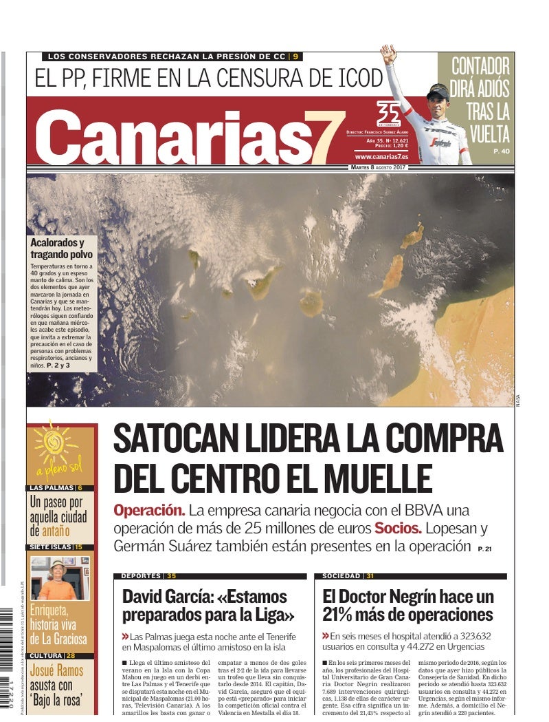 Portada Canarias7 08-08-2017