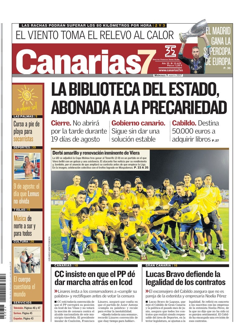 Portada Canarias7 09-08-2017