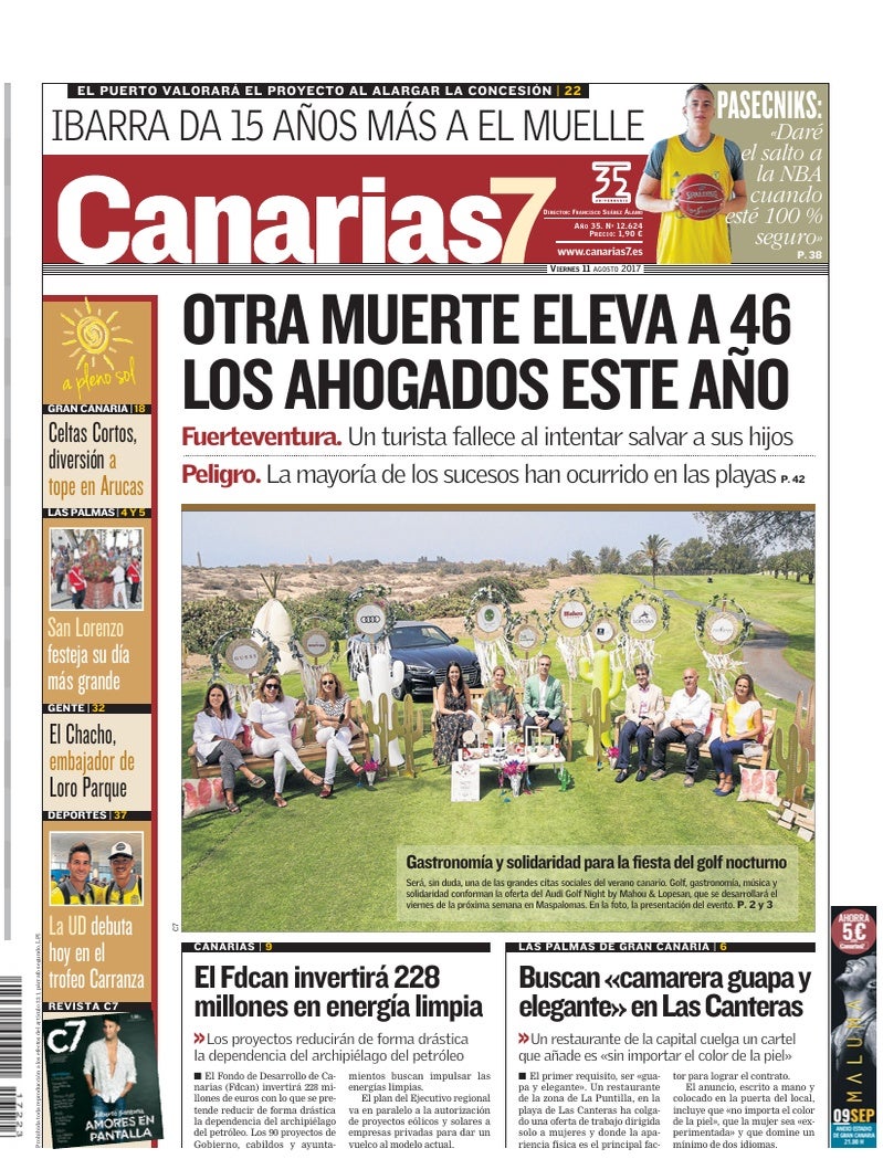 Portada Canarias7 11-08-2017