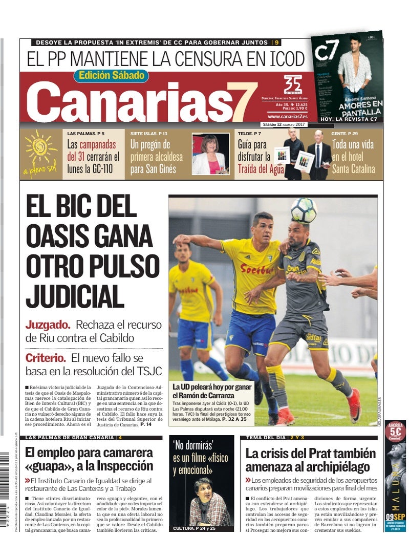 Portada Canarias7 12-08-2017