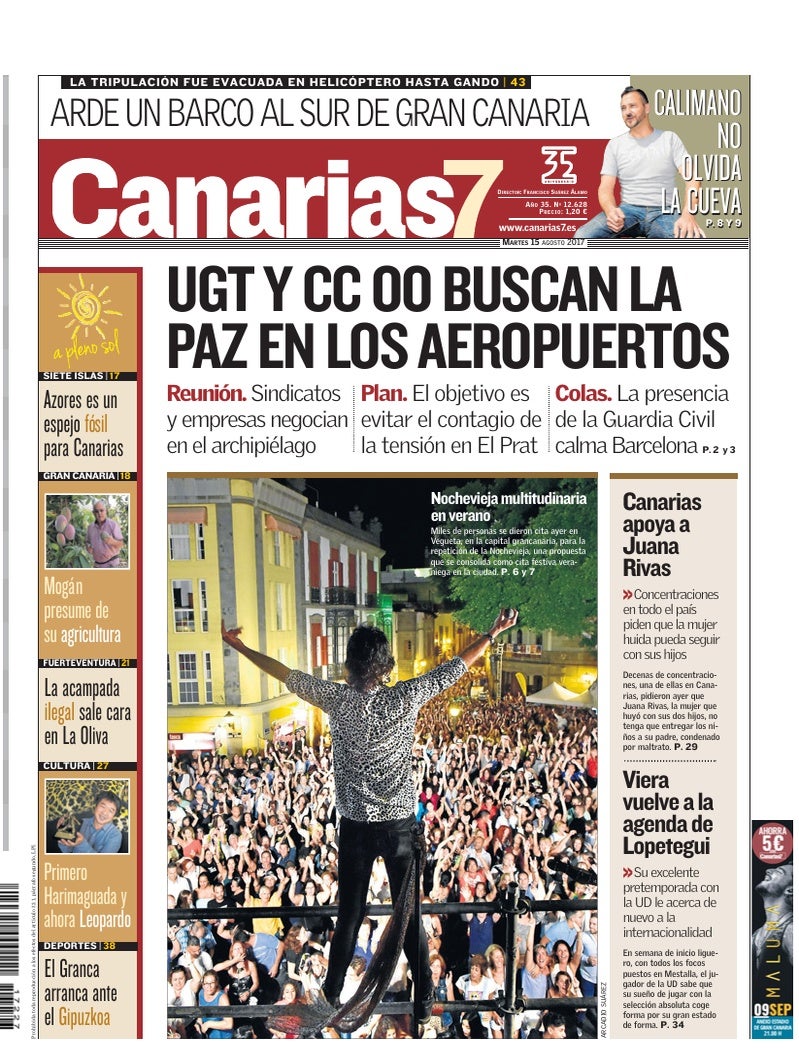 Portada Canarias7 15-08-2017