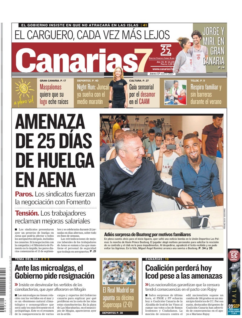 Portada Canarias7 17-08-2017