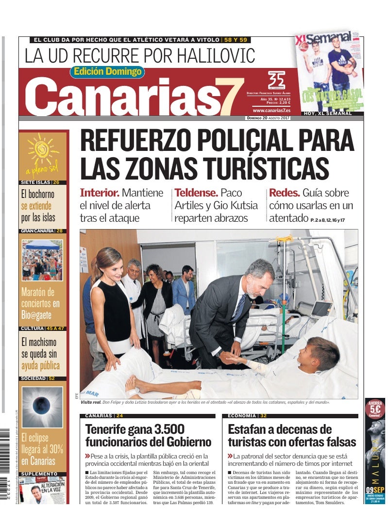 Portada Canarias7 20-08-2017