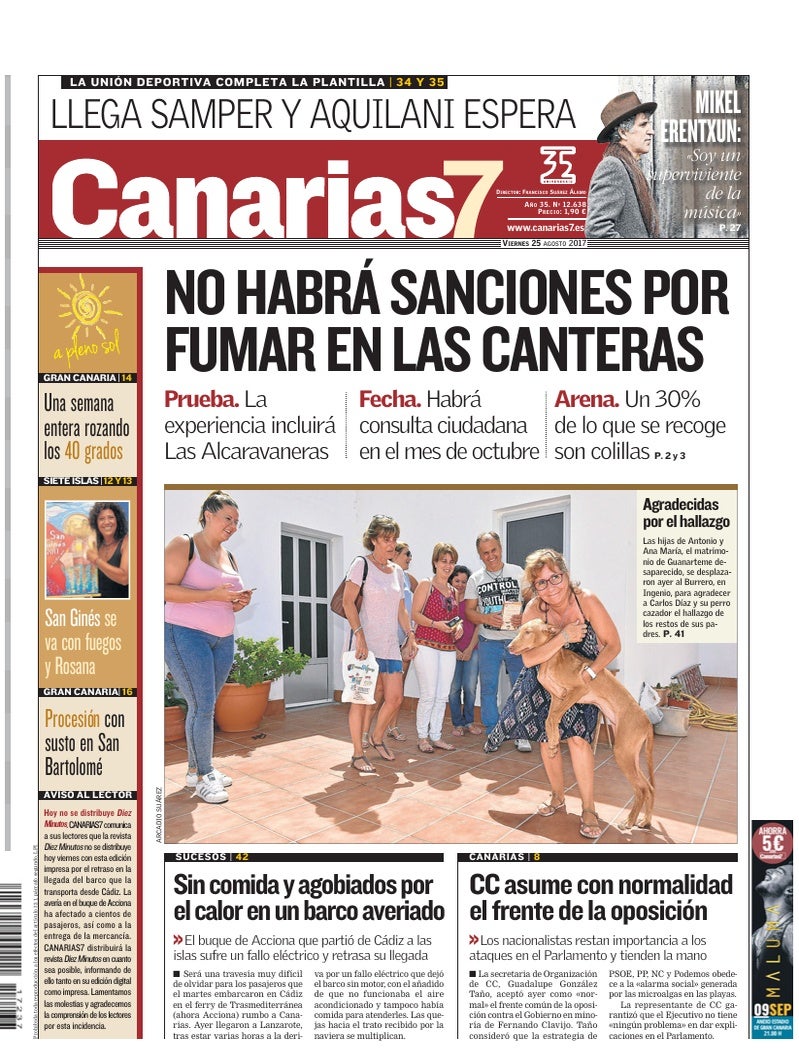 Portada Canarias7 25-08-2017