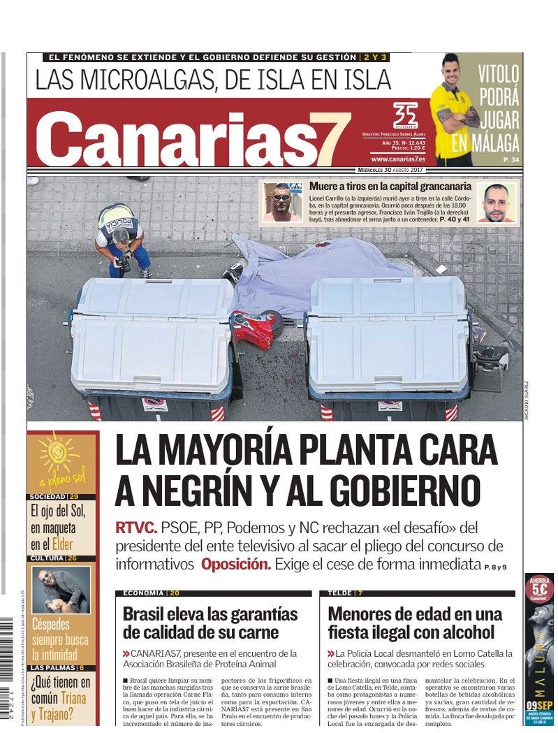 Portada Canarias7 30-08-2017