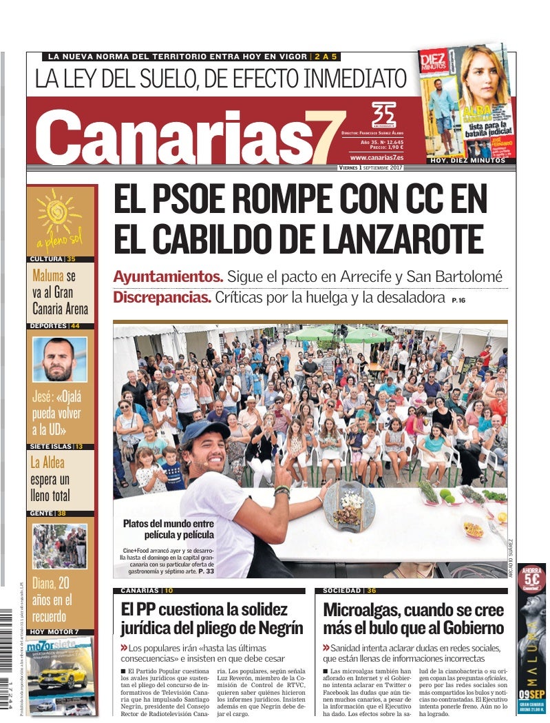 Portada Canarias7 01-09-2017