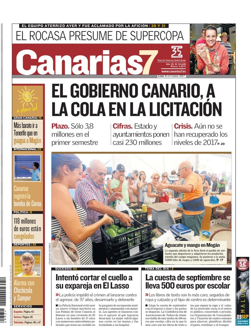 Portada Canarias7 04-09-2017