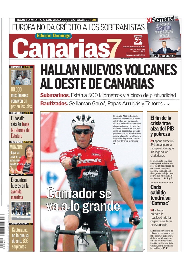 Portada Canarias7 10-09-2017