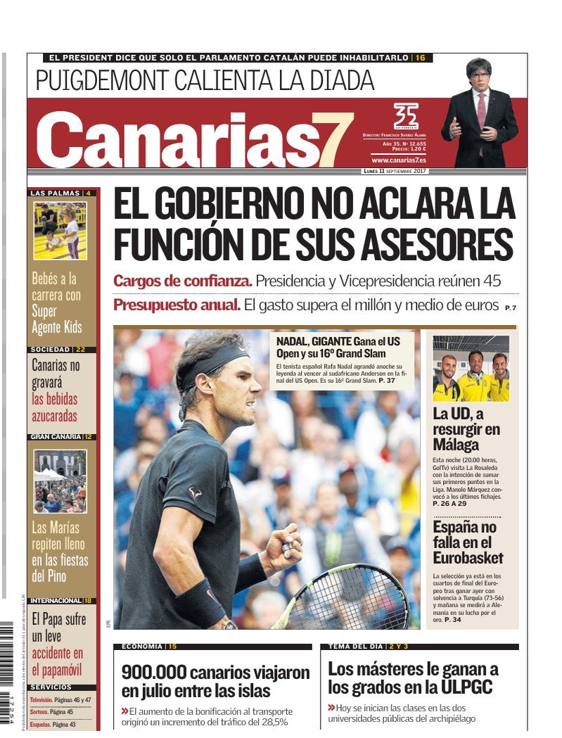 Portada Canarias7 11-09-2017