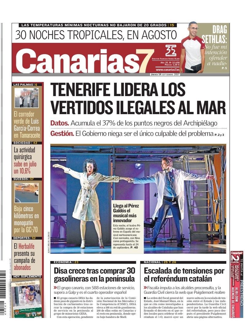 Portada Canarias7 14-09-2017