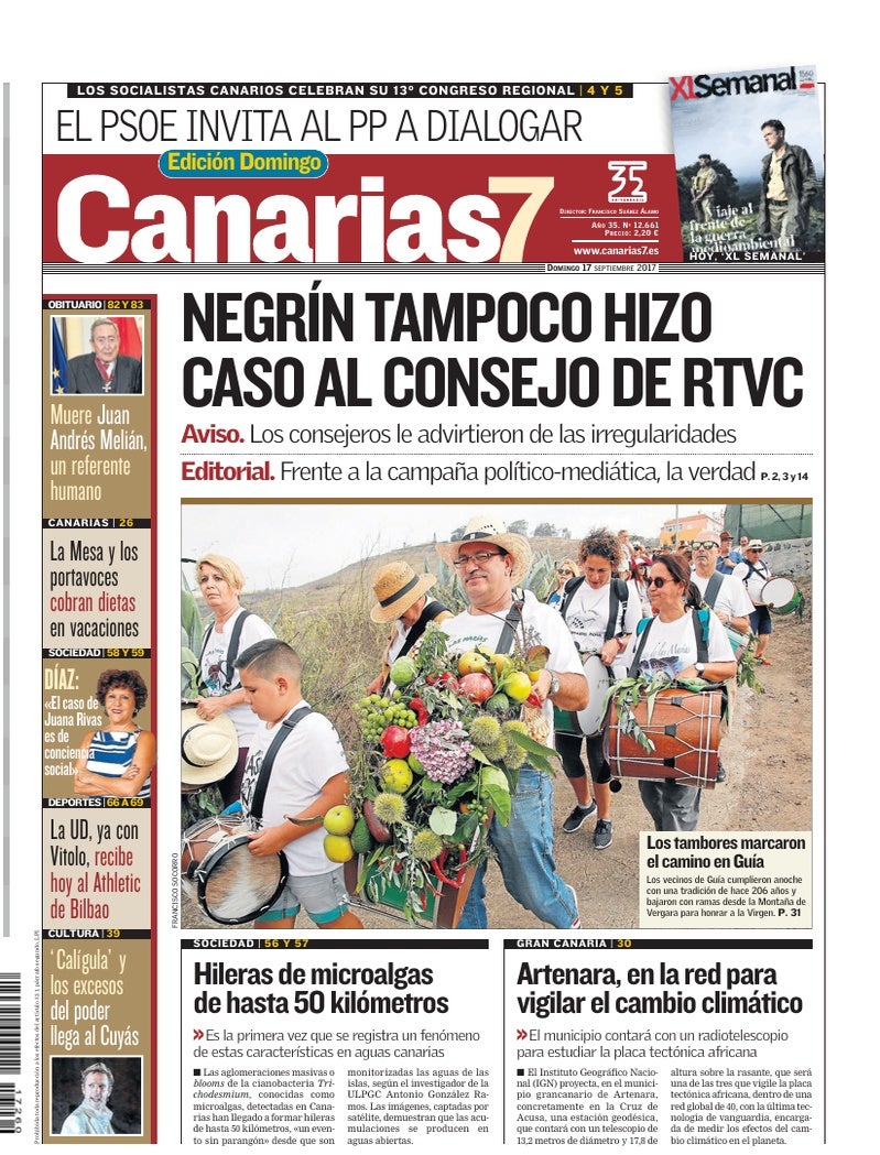 Portada Canarias7 17-09-2017