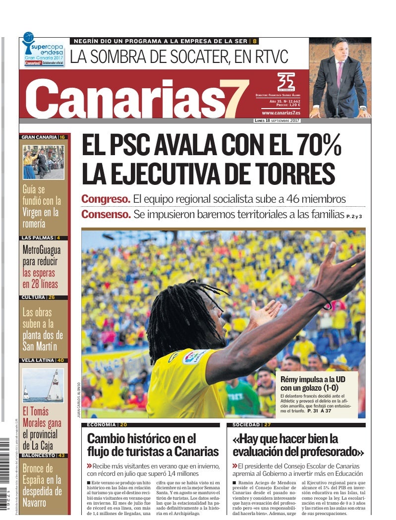Portada Canarias7 18-09-2017