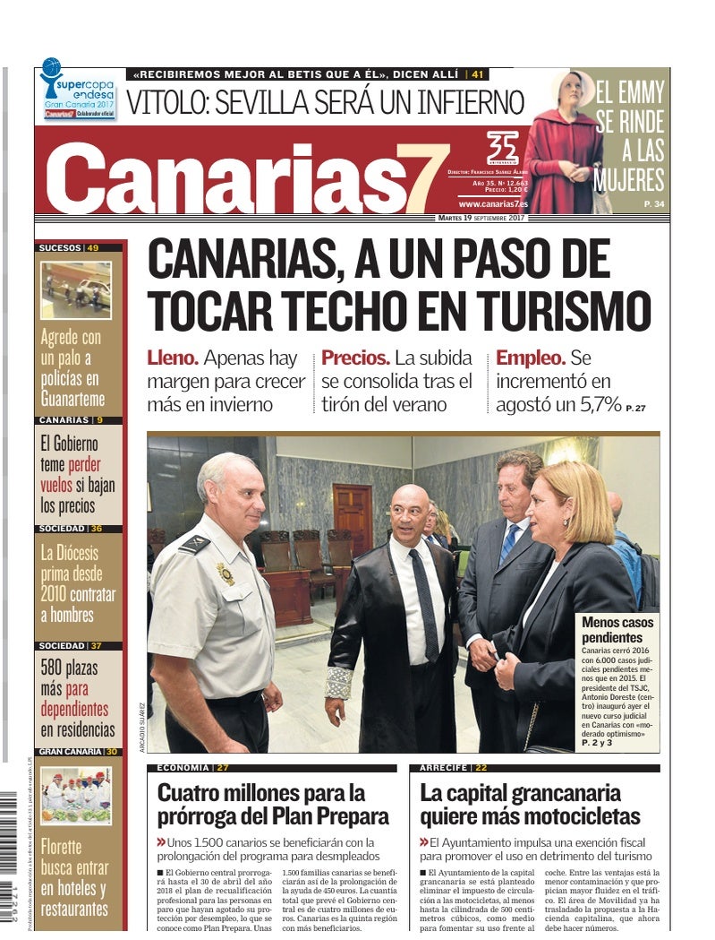 Portada Canarias7 19-09-2017