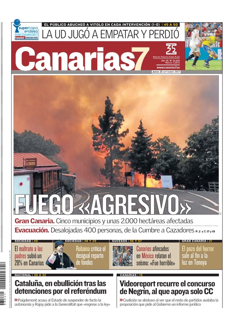 Portada Canarias7 21-09-2017