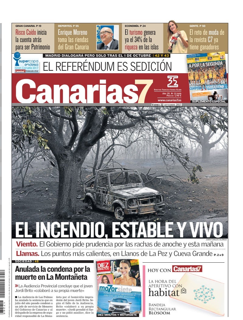 Portada Canarias7 22-09-2017