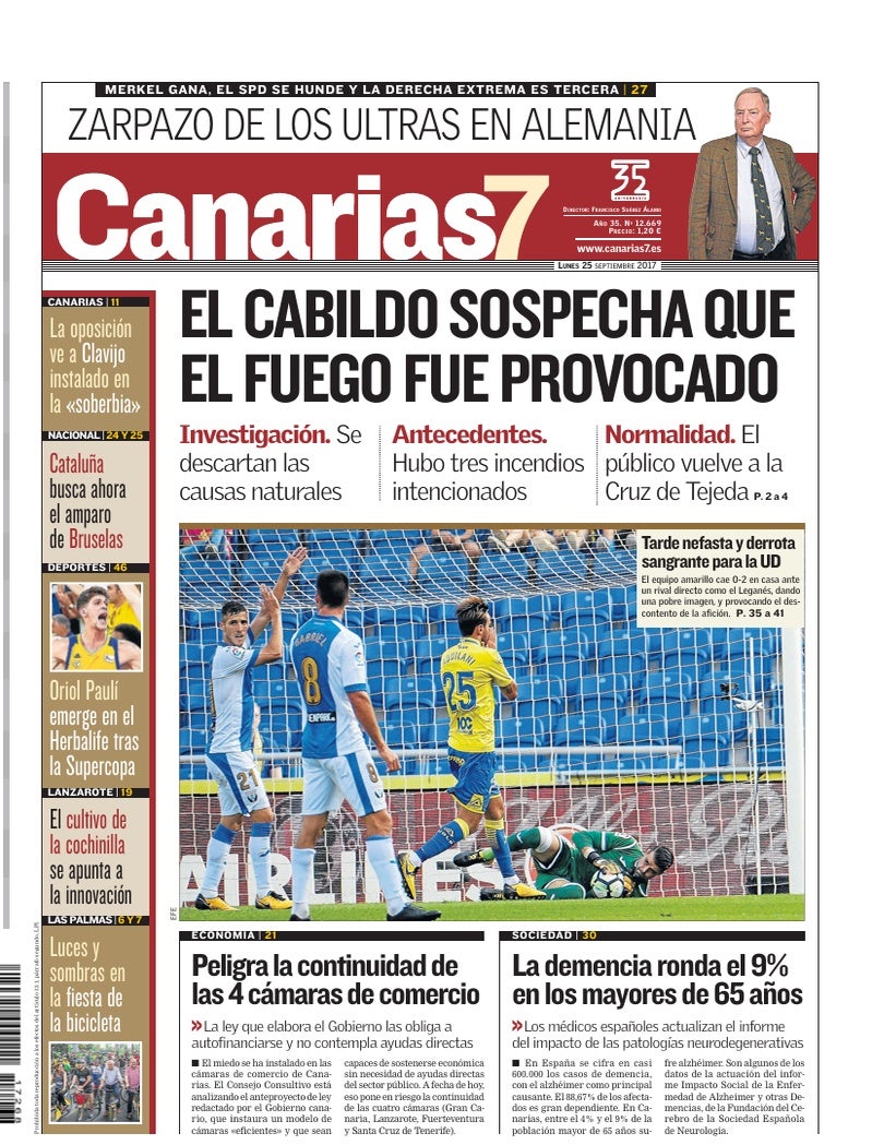 Portada Canarias7 25-09-2017