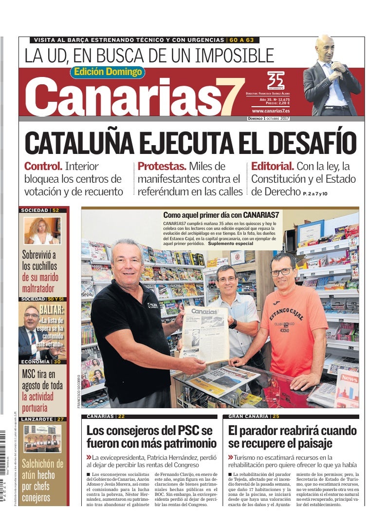 Portada Canarias7 01-10-2017