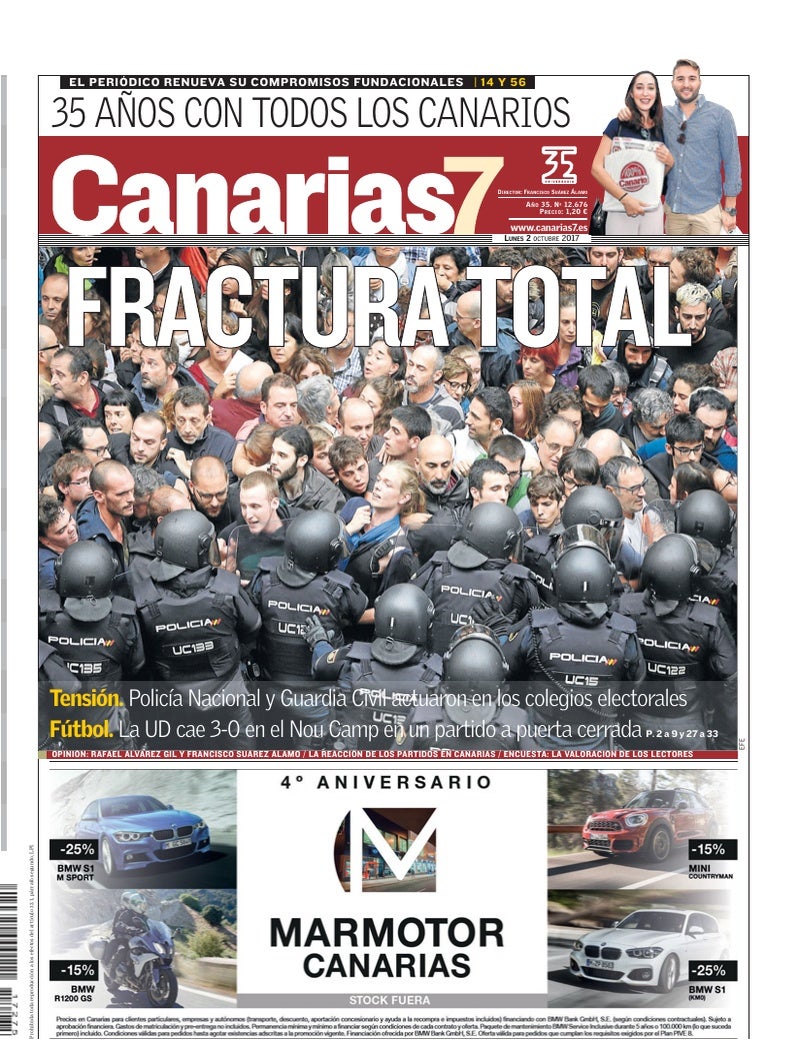 Portada Canarias7 02-10-2017
