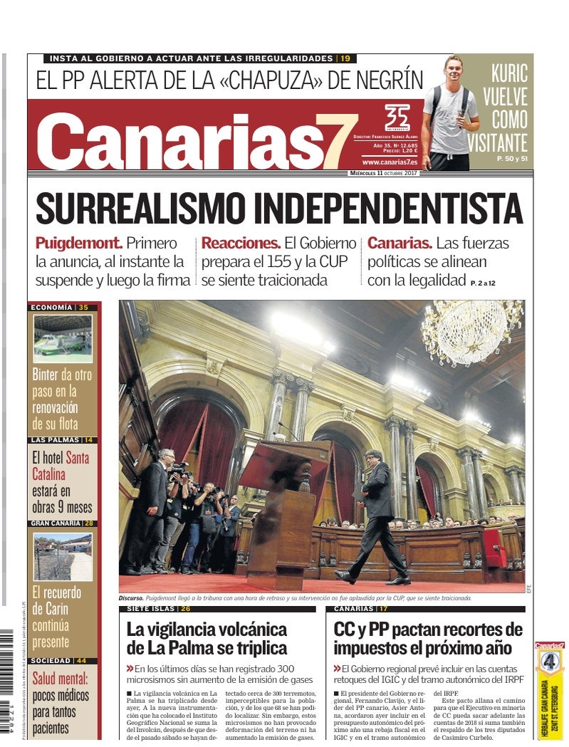 Portada Canarias7 11-10-2017