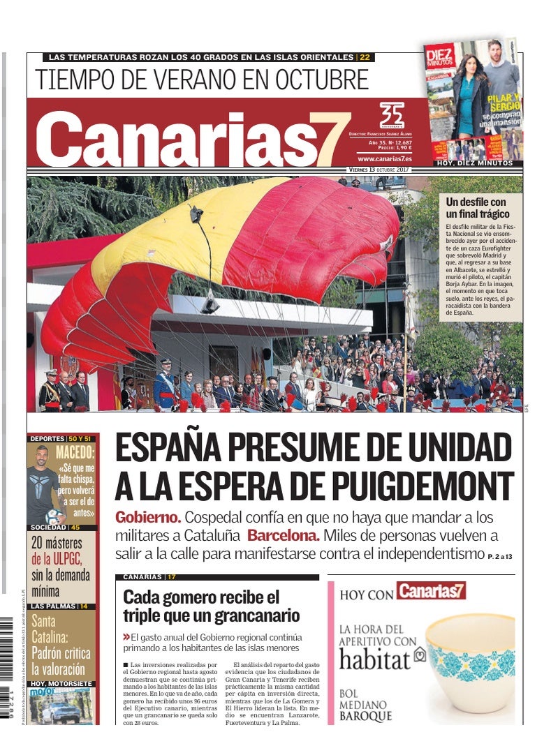 Portada Canarias7 13-10-2017