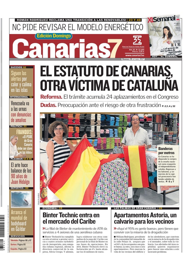 Portada Canarias7 15-10-2017