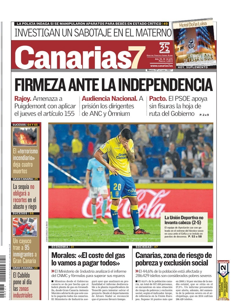 Portada Canarias7 17-10-2017